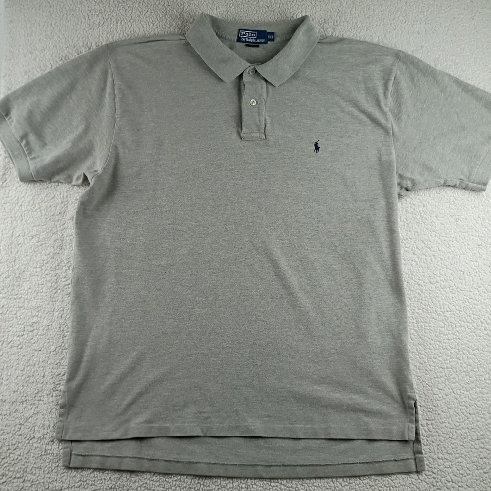 Polo Ralph Lauren Polo Shirt Mens XXL Gray Vintage Cotton Pony Preppy Luxury